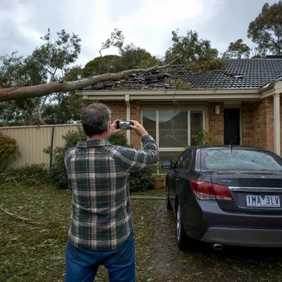 Photographing storm damage for an insurance claim in Adelaide